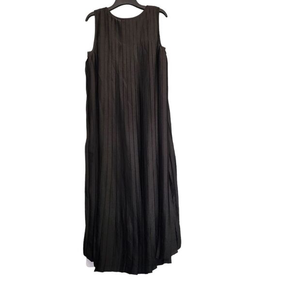Elk the Label Tekstur Black Pleated High Low Maxi dress Sleeveless US 6 - Picture 4 of 9